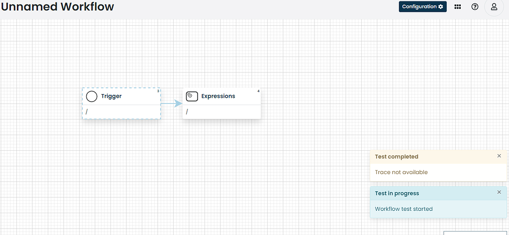 "Trace not available" pop up in workflow - Workflows - Corteza