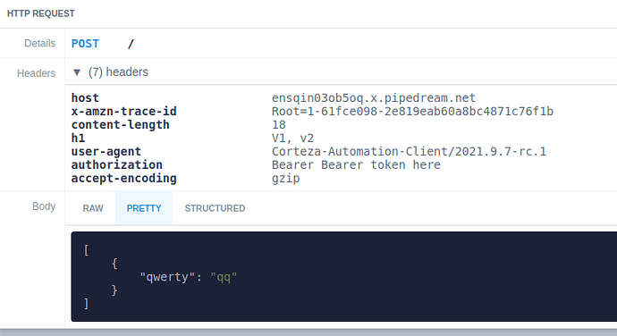 HTTP request in workflow function node - Workflows - Corteza